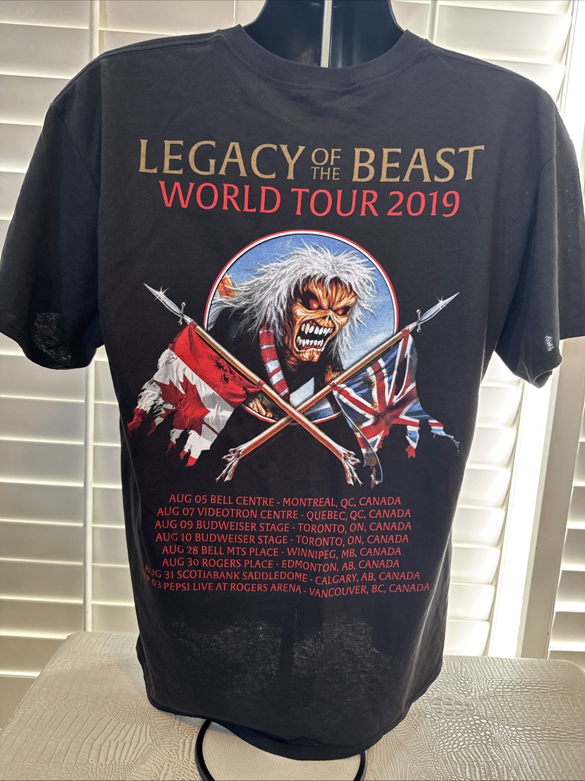Official Iron Maiden Legacy of the Beast Canadian Tour 2019 T Shirt in Large New