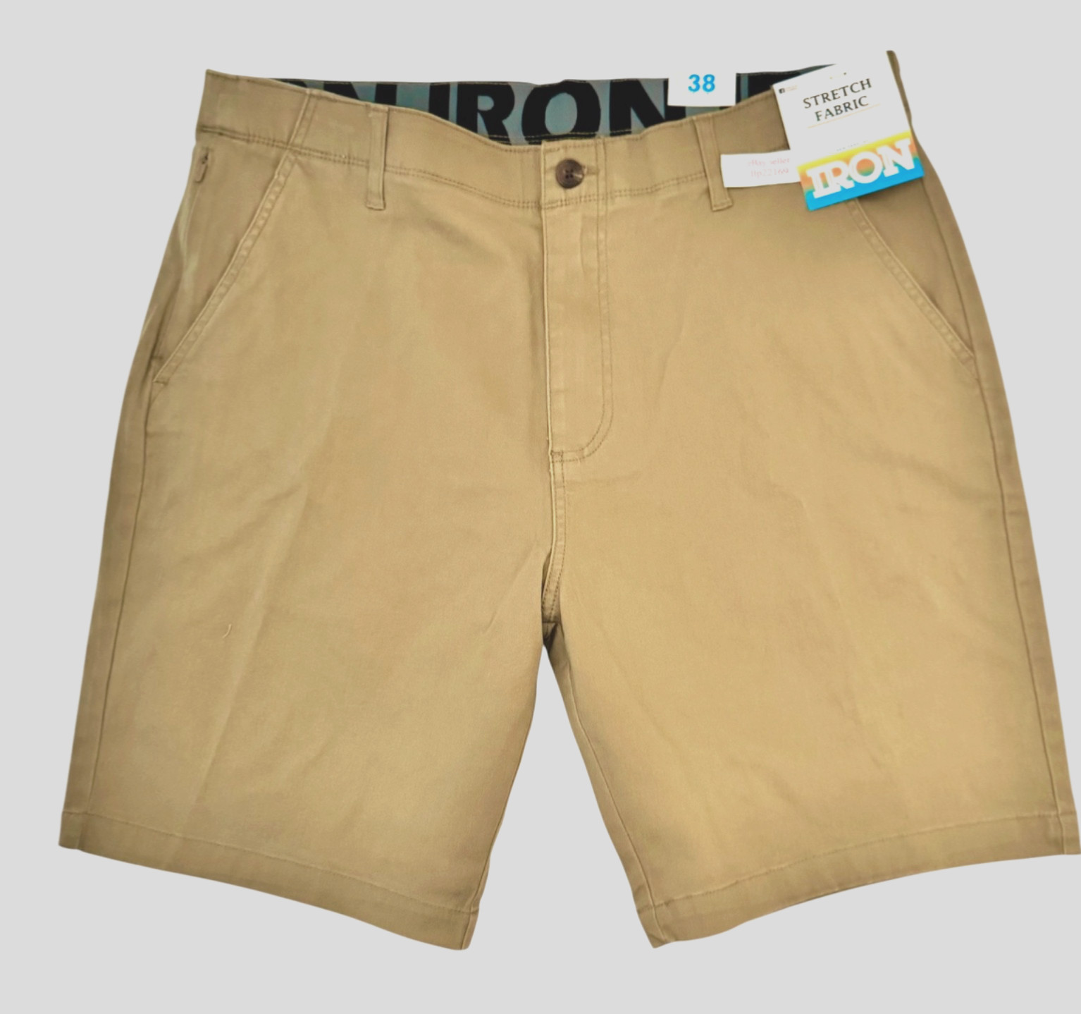 IRON CO Men’s Stretch Shorts (SIZE 38) Flex Waist Flat Front BOARDWALK New Tag!