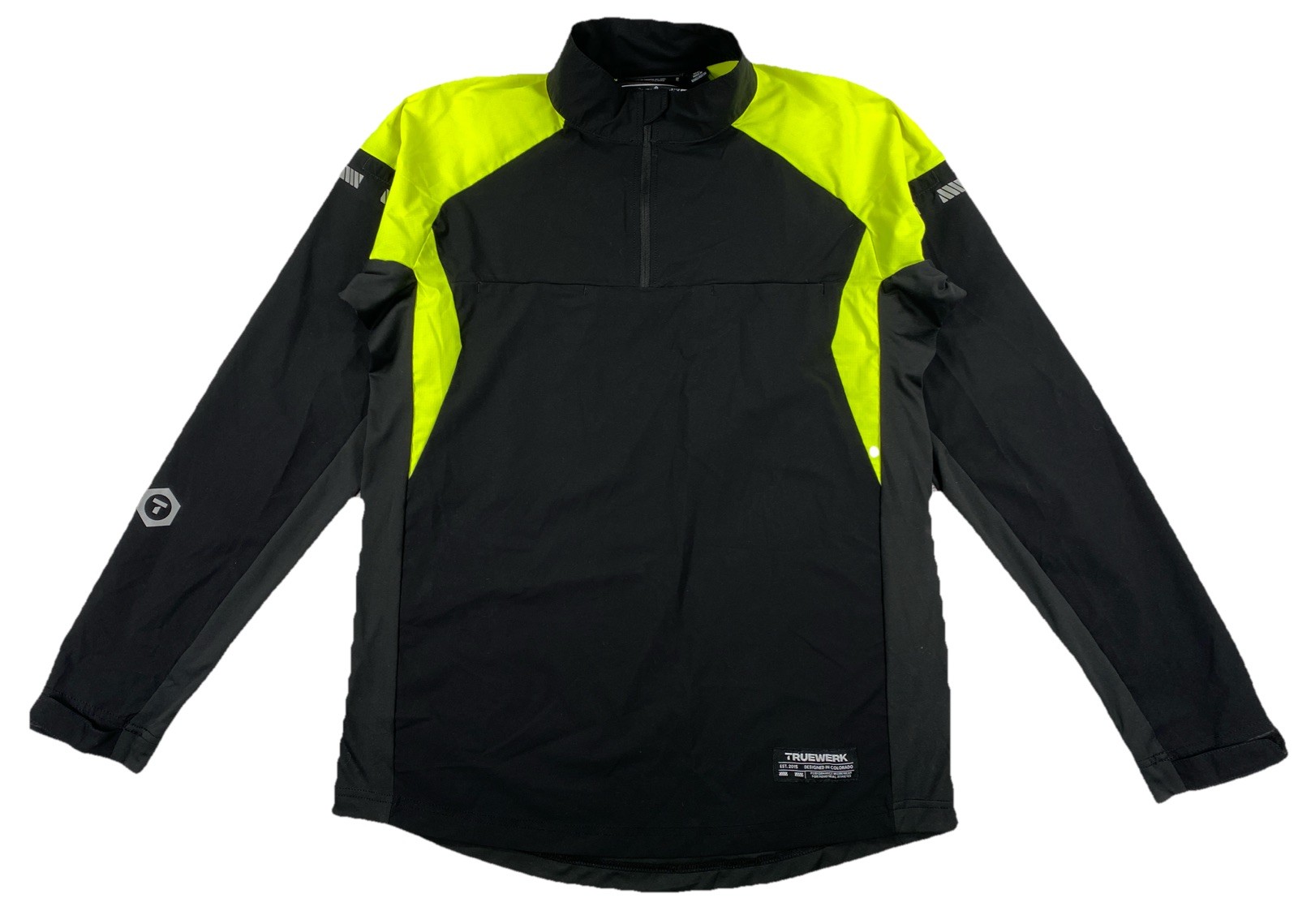 Truewerk Moto Jersey Quarter Zip Men’s Medium Black Yellow Reflective