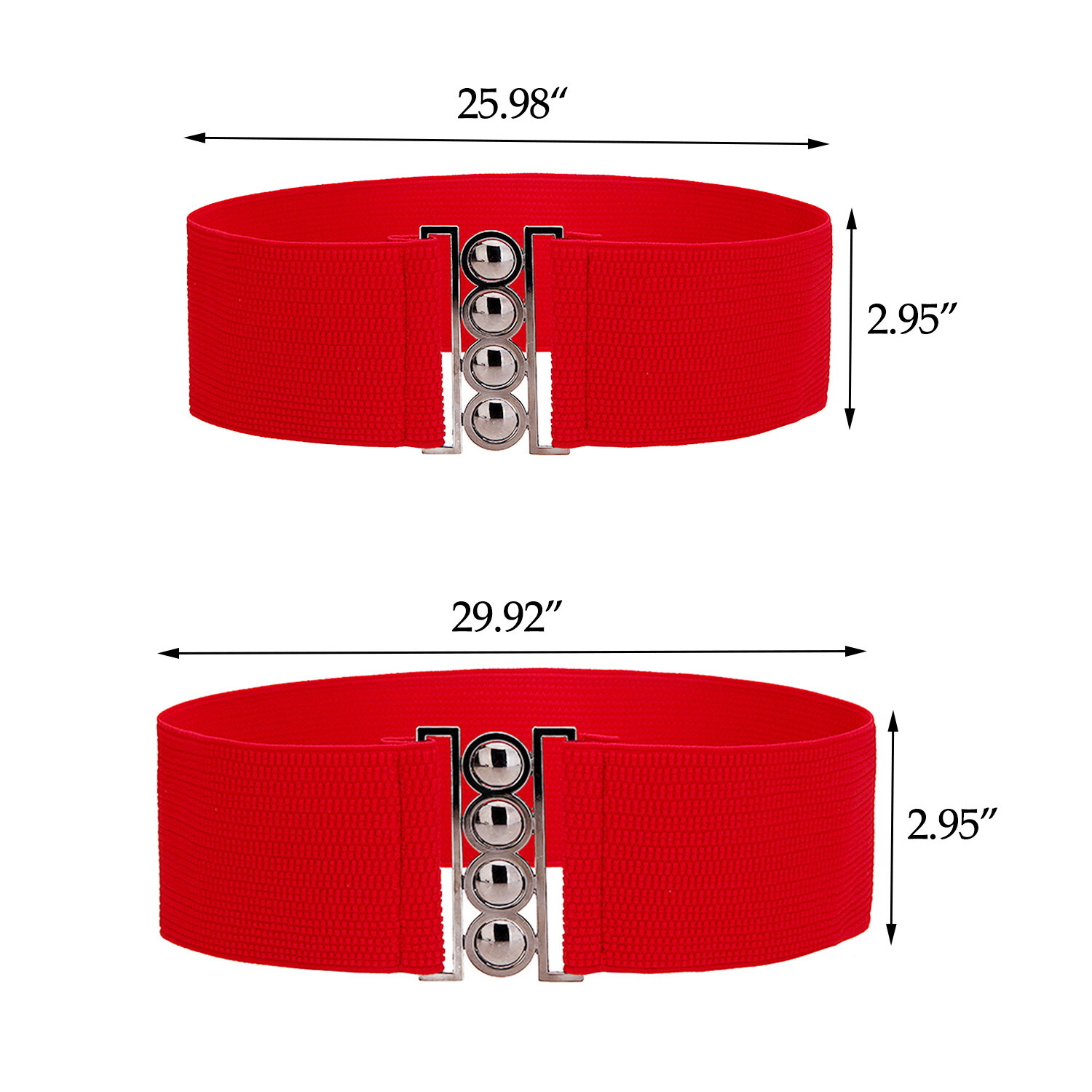 Womens Fashion Elastic Cinch Belt 3″ Wide Stretch Waist Band Clasp Buckle