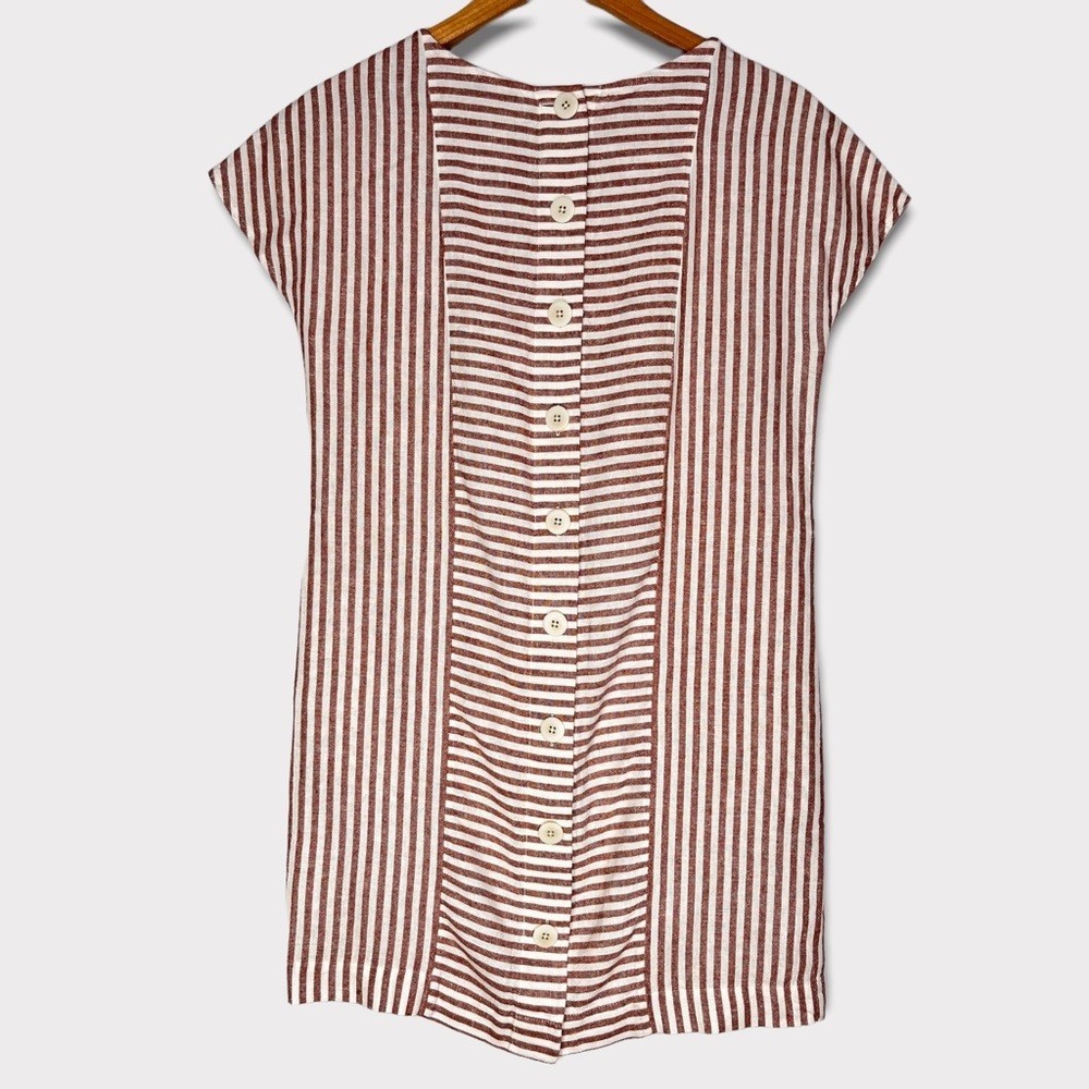 Madewell Women’s Dress Size XXS Striped Button-Back Shift