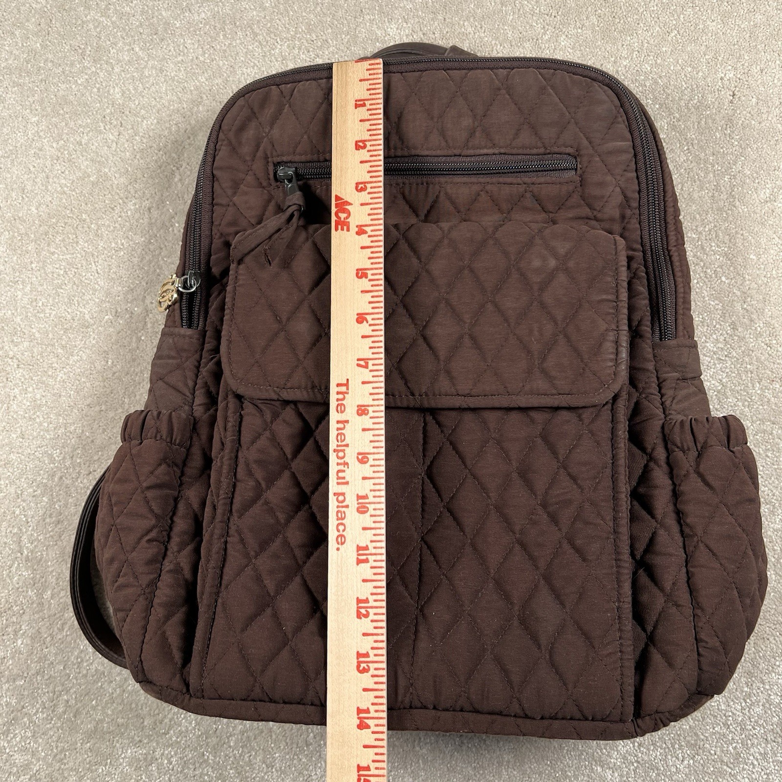 Vera Bradley BackPack Quilted Brown Essential Classic Cotton School Casual