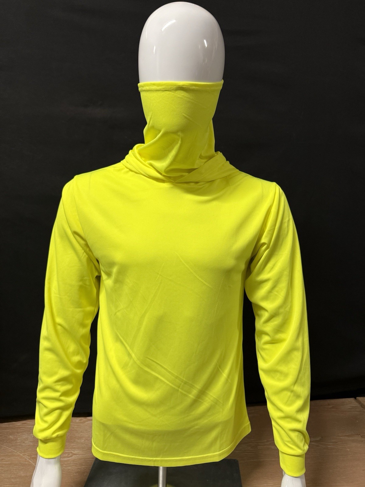 Hoodie Face Mask Long Sleeve T- Shirt 100% Polyester Material for UV Protection