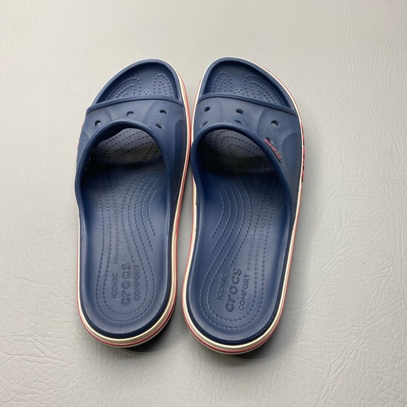 Crocs Adult Bayaband Slide Classic Women’s 12 Men’s 10 Navy Blue Red 1523