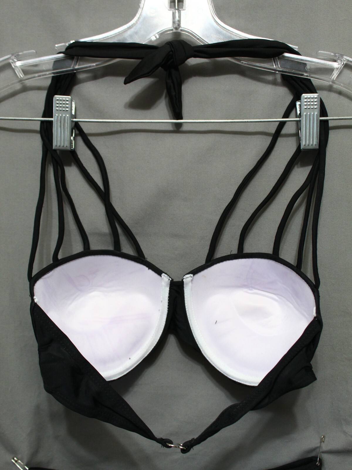 ZAFUL BIKINI JUNIOR 2 piece Black 81% nylon 19% Lycra spandex Size Large NEW