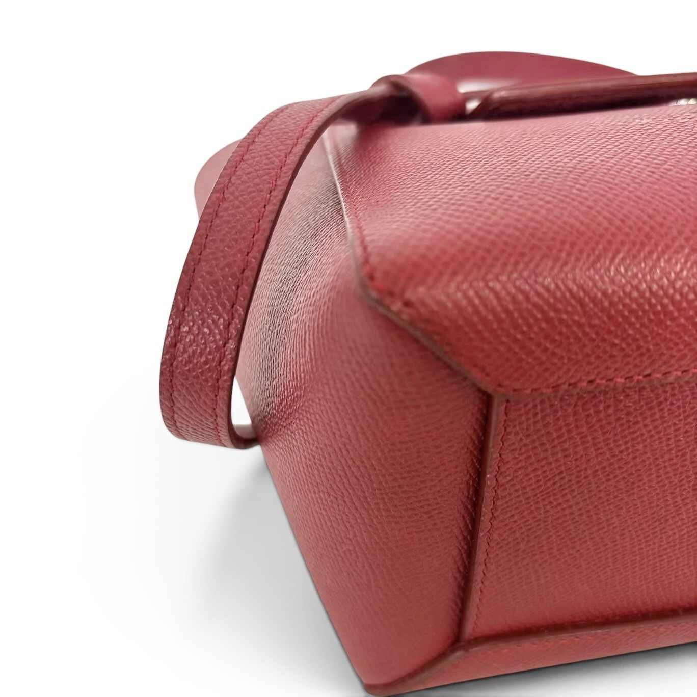 Celine Belt Bag Micro Red Grained Leather Hand Bag 189153 Women
