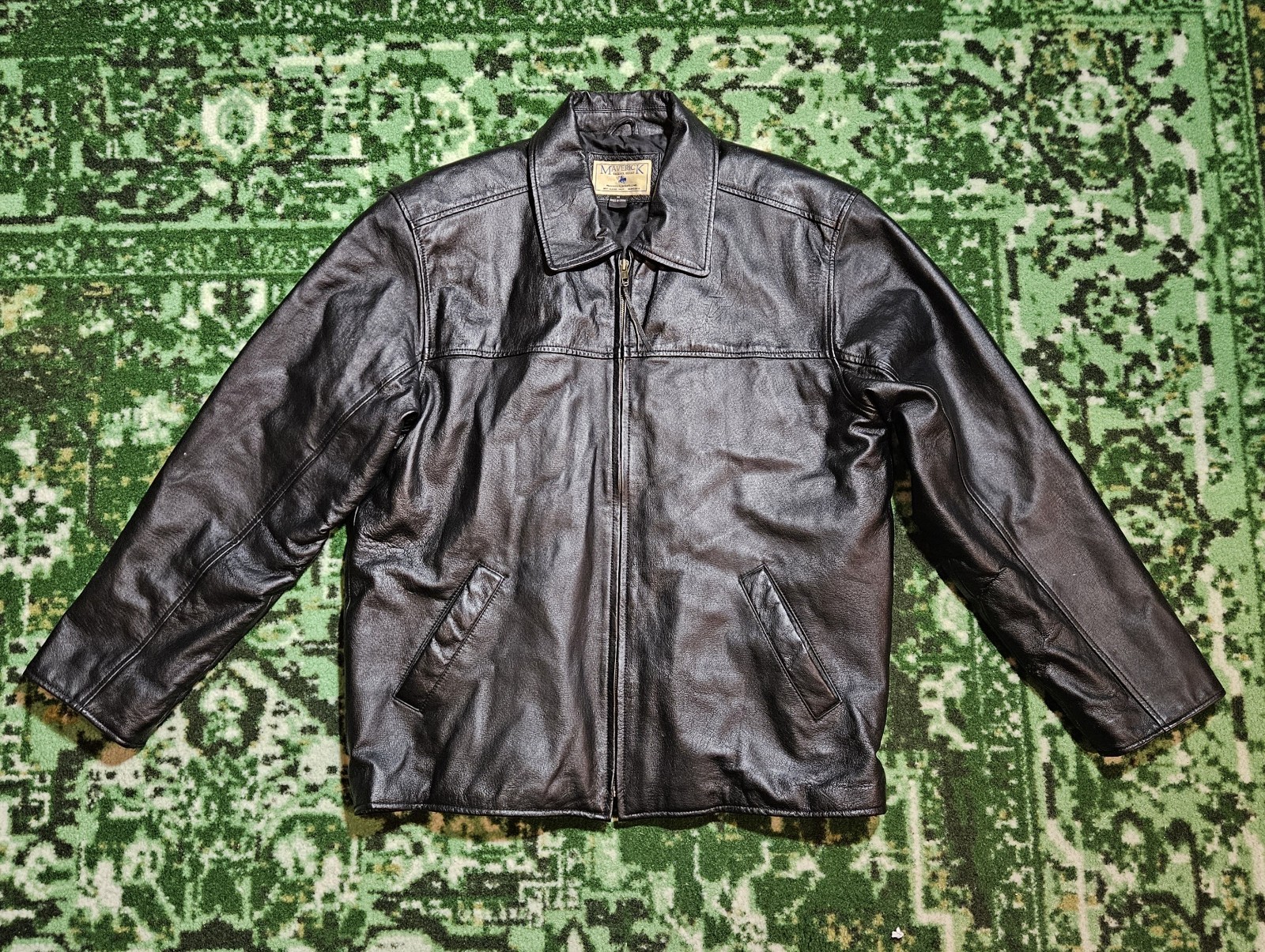 VTG Leather Aviator Jacket Spurs Basketball Medium Bomber Pilot Maverick Biker