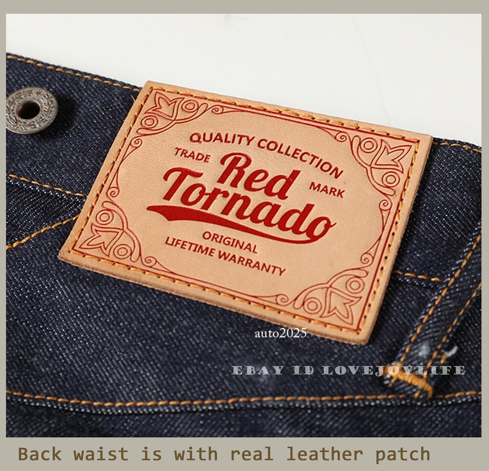 Red Tornado Vintage 16.5oz Men Jeans Shrink To Fit Denim Selvage Button Fly