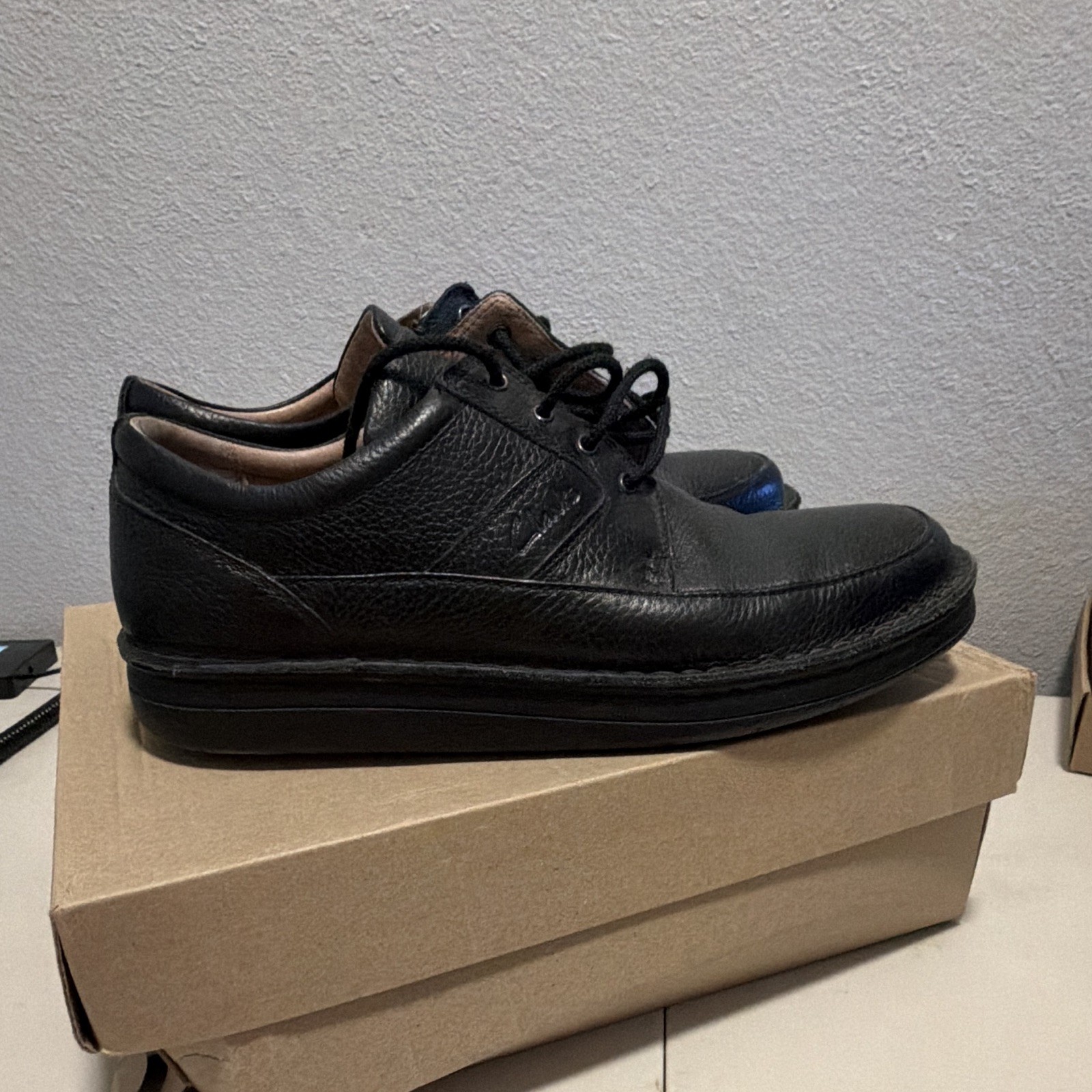 Clarks Mobile Men’s Black Leather Lace-Up Oxford Shoes US 11.5 M