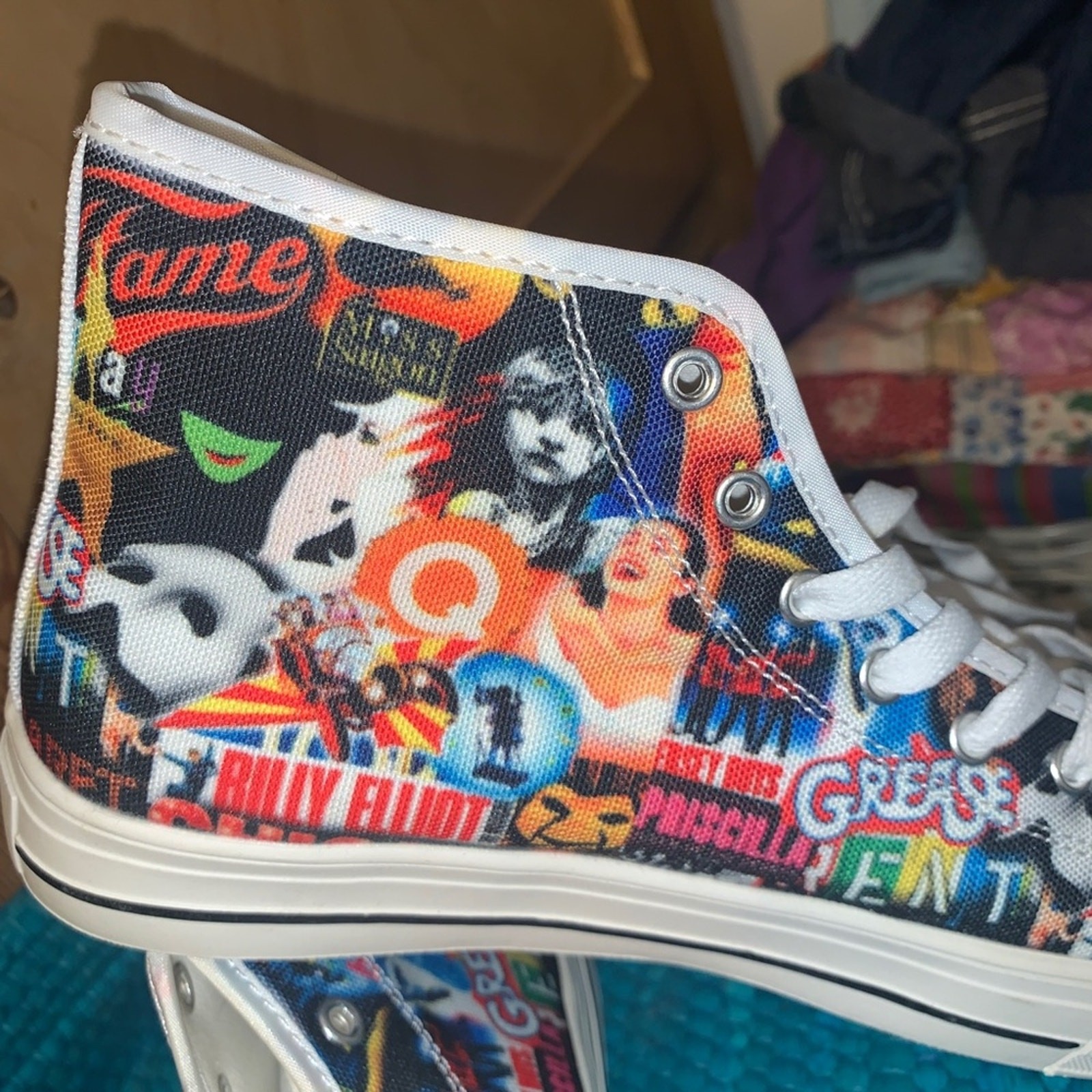 NEW THEATER BROADWAY SHOW THEATRE HIGH TOPS POPART SNEAKERS 38