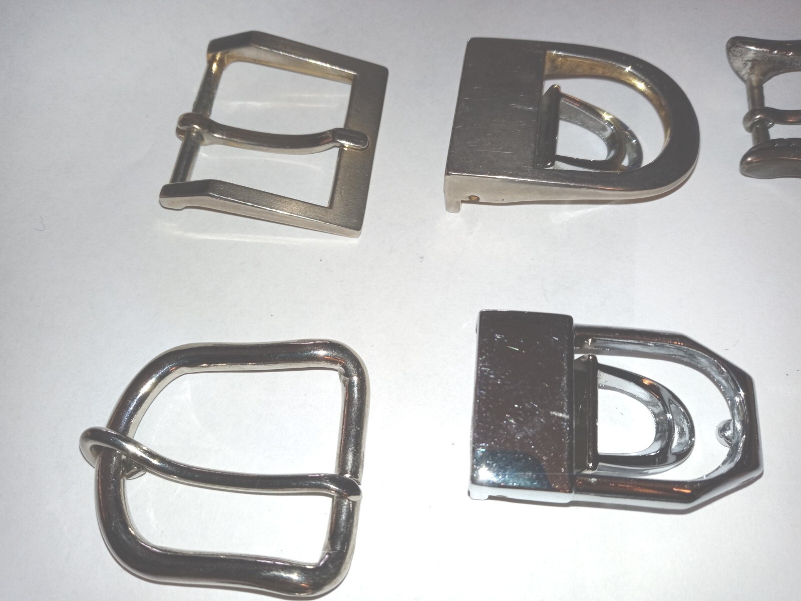 Lot of 8 Silvertone Buckles + Sliders For Crafts Sewing Replacement Parts etc