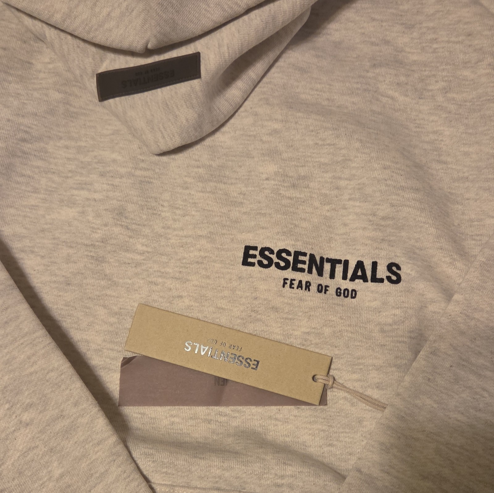 ESSENTIALS Fear of God Essentials Logo Pullover Hoodie Beige XL