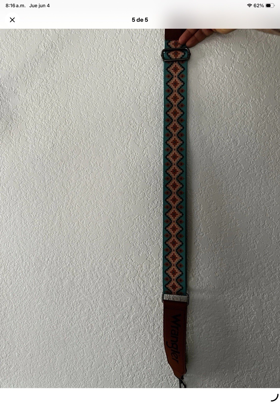 Wrangler Adjustable Handbag Strap Aztec Geometric Turquoise Brown