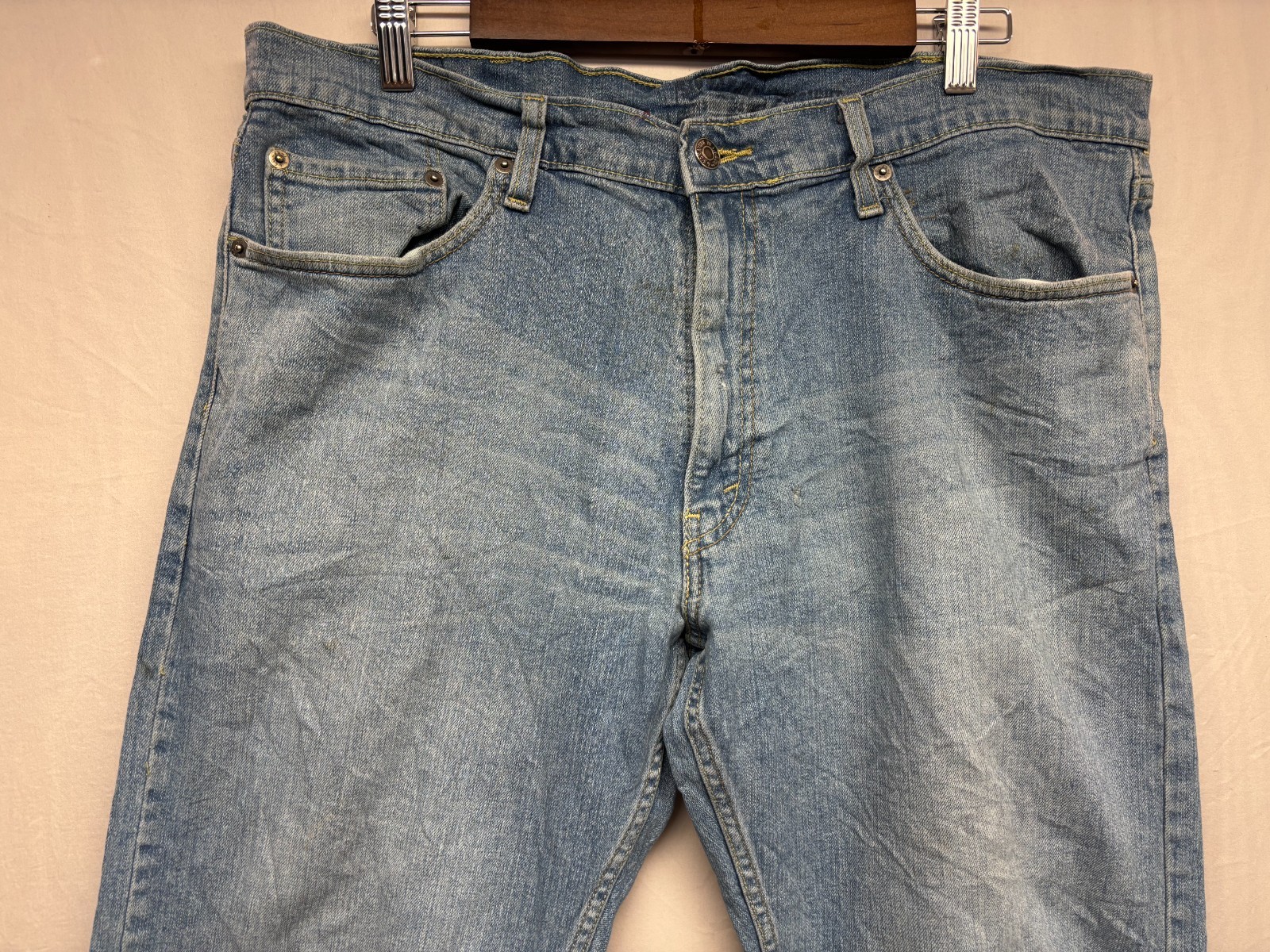 Levi’s Strauss Co. Jeans Mens Blue Denim Stretch Classic Fit Straight 38×33