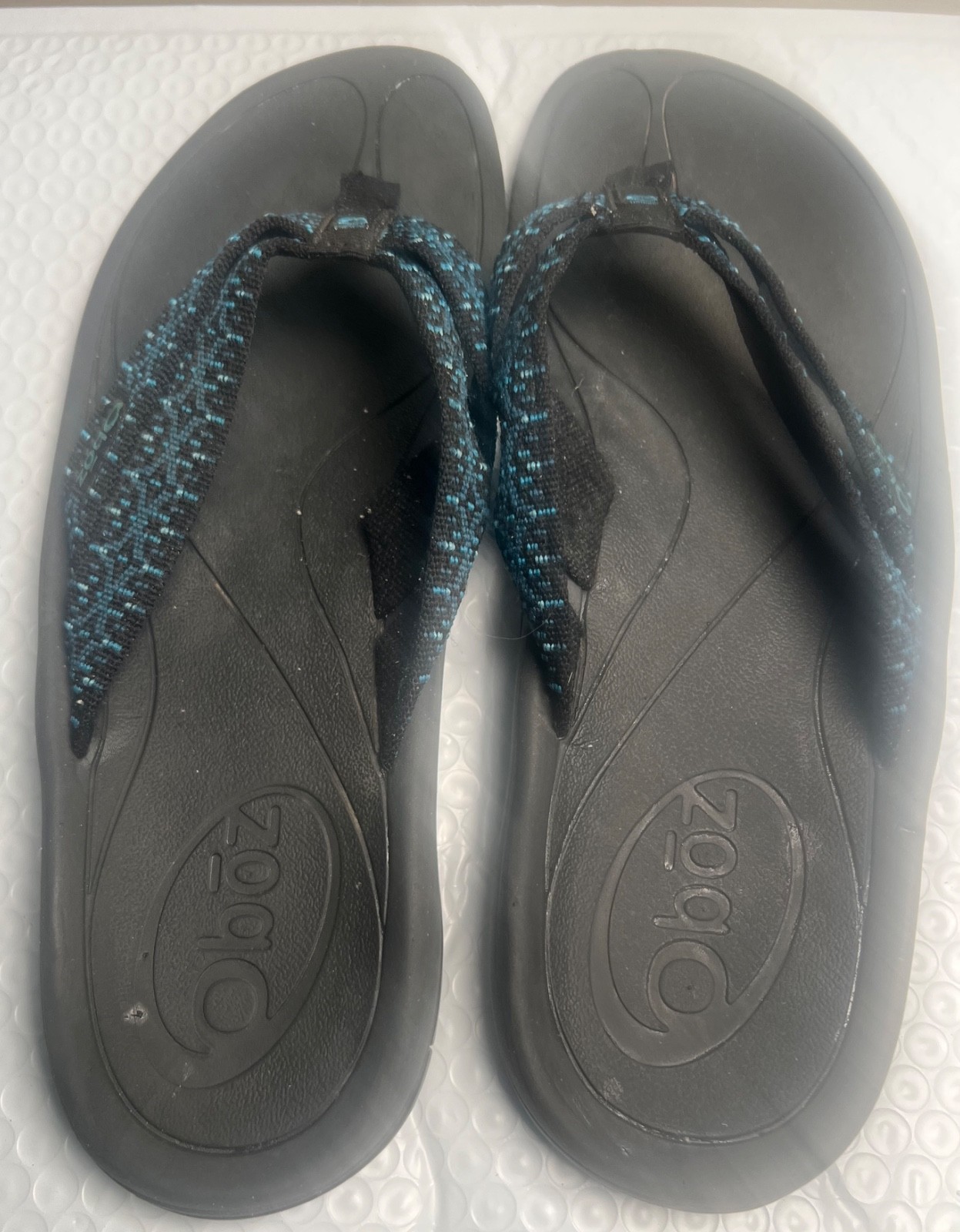 Women’s Oboz Selway Sandals in Blue & Black Pattern, Size 10