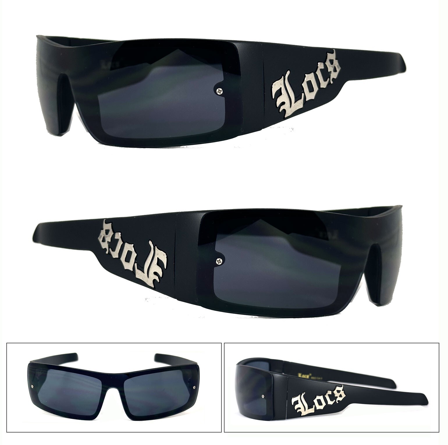 Retro Locs Mens Sunglasses 100% UV400 Matte Black Frame LC54