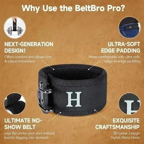 2PCS Tactical Metal Hook Elastic Belt Buckle-Less Invisible Waist Belt Closure