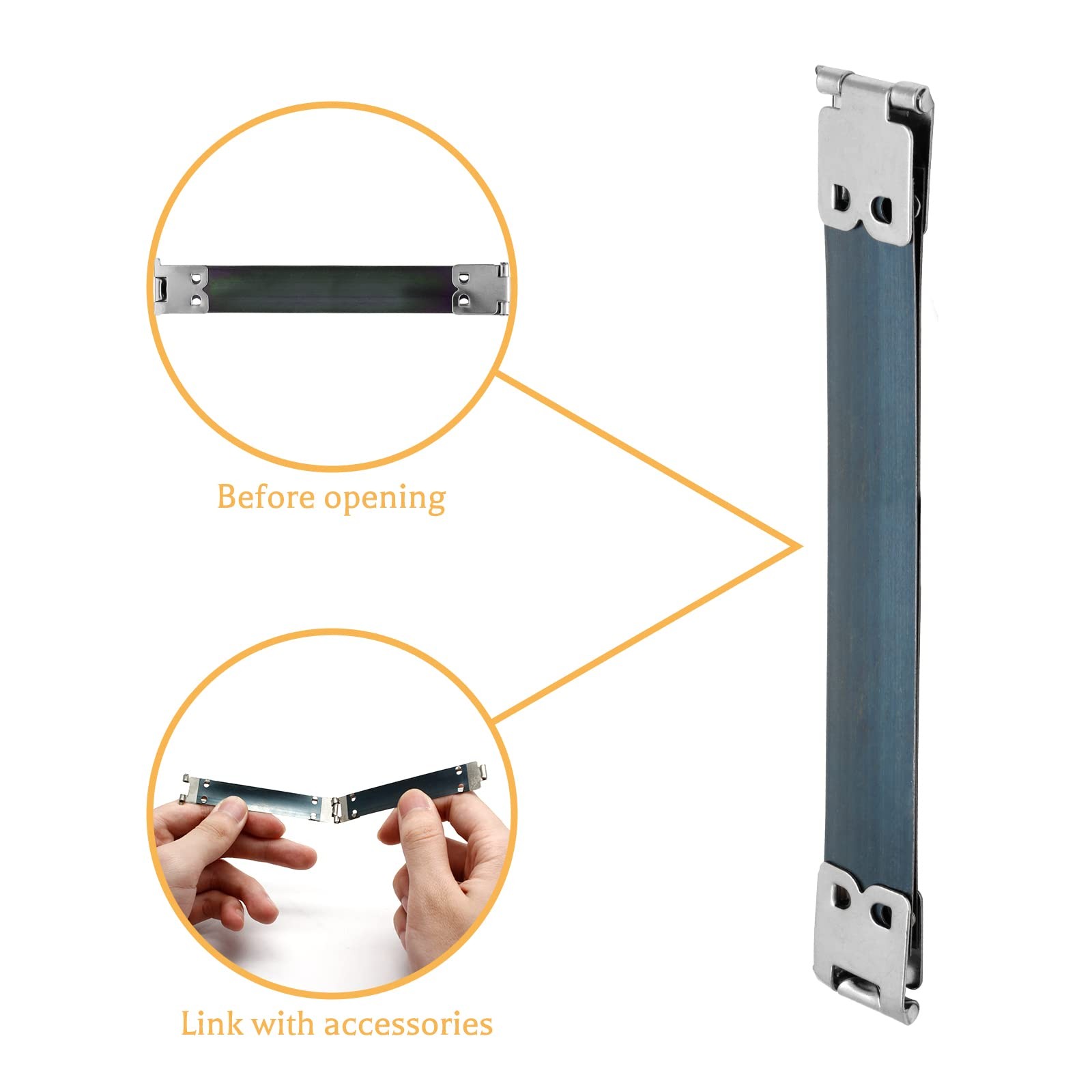 Piutouyar 110mm / 4.33 Inch Metal Internal Flex Frame 110 mm / in, Black