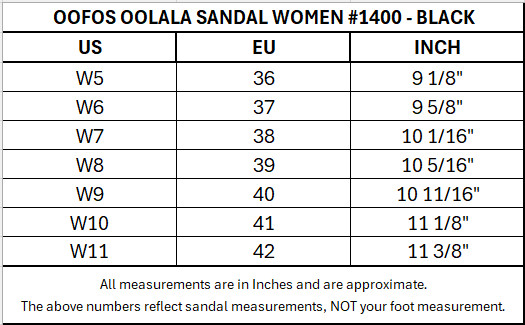 OOFOS OOLALA Women’s Recovery Sandal #1400 – Black – Choose Size