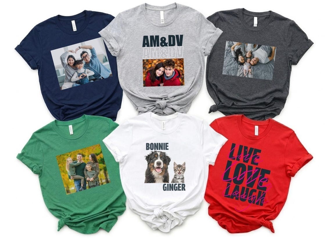 Personalized T-Shirt, Custom Photo, Text, Logo, Wholesale Business One Side Tee
