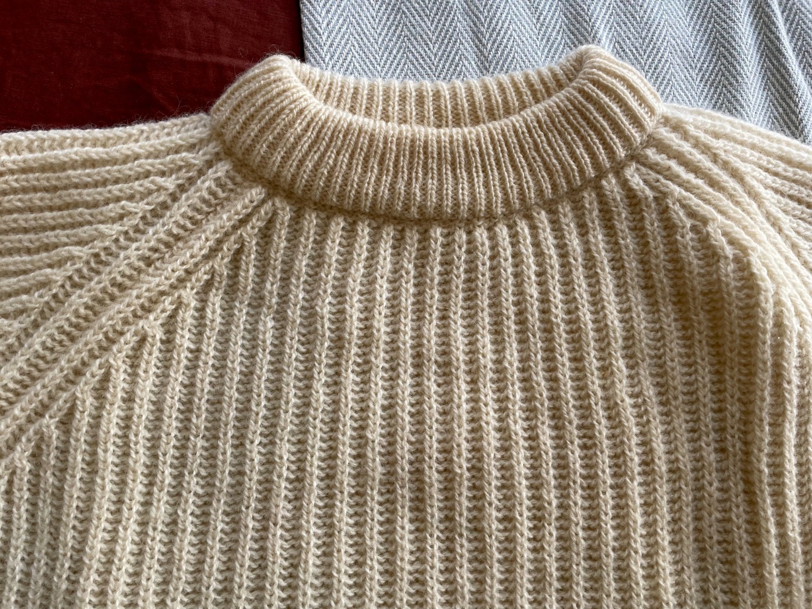Vintage Peter Storm Fisherman Wool Knit Sweater Ecru Great Britain Mock Neck, M