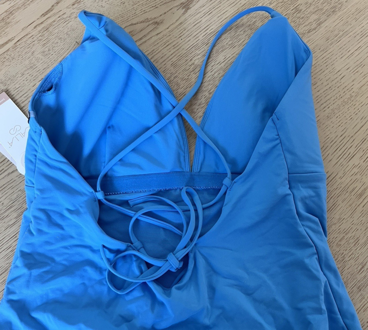 Calia swimsuit Womens size 16 One Piece scrappy back tranquil blue New!