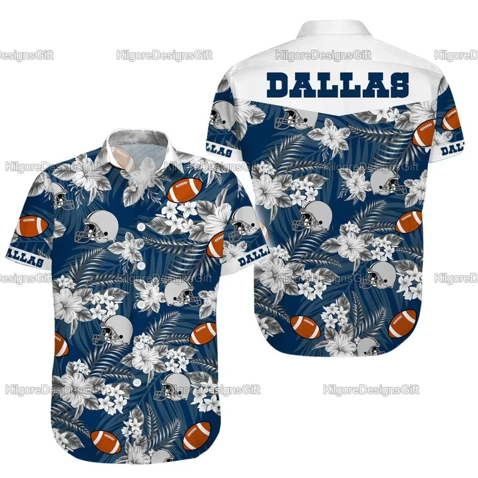 Dallas Football Fan Tropical Hawaiian Shirt Tailgate Sports Lover Mens Gift