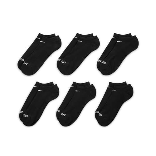 Nike Men’s Everyday 6 Pack Cushioned No Show Socks Black Size L 8-12