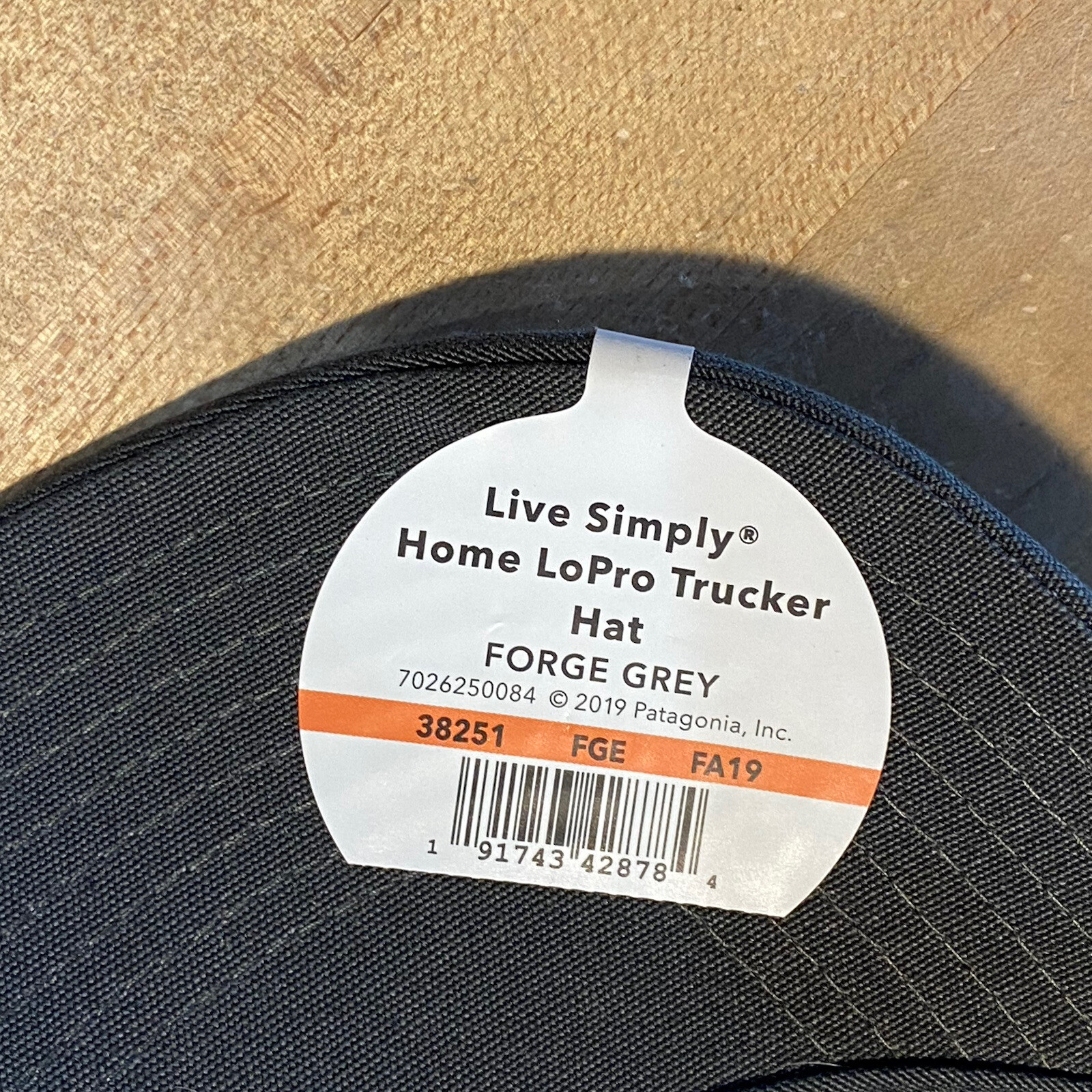 Patagonia Live Simply Home Lopro Trucker Hat – New With Tags – Forge Grey – 2019