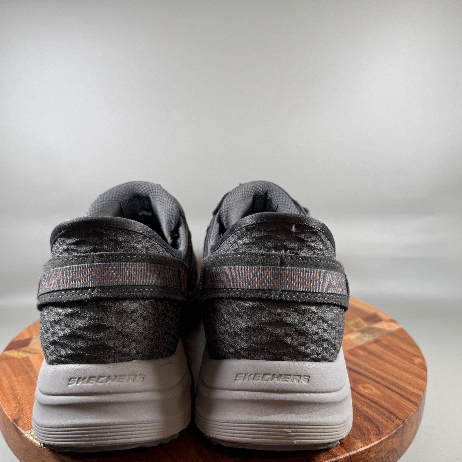 Skechers Slip-ins Relaxed Fit Mens 13 Charcoal Grey Orange Walking Shoes 237450