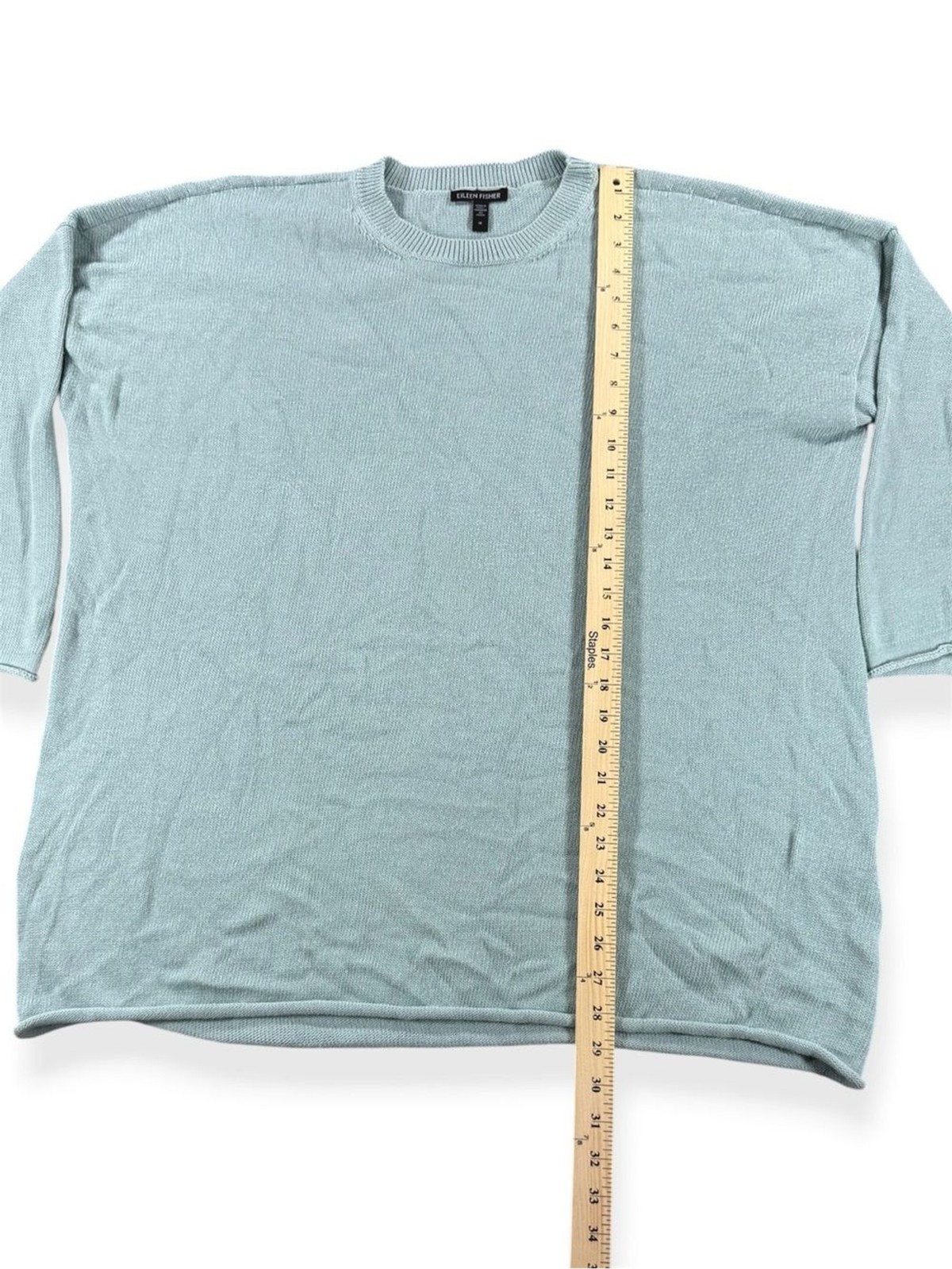 Eileen Fisher Organic Cotton & TENCEL™ Blend Sweater- Arctic Blue – Size 1X
