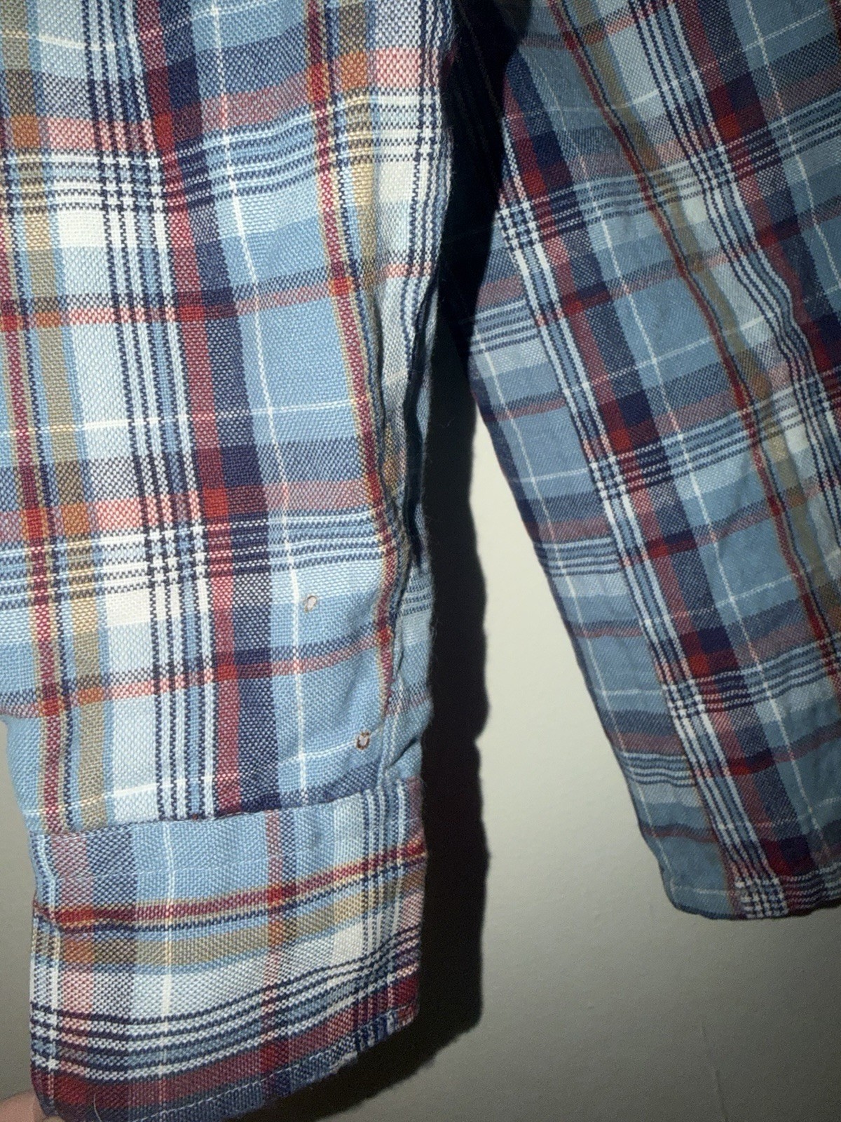 Wrangler Plaid Pearl Buttons Western Button-Up Shirt Jacket Men S Long Sleeve