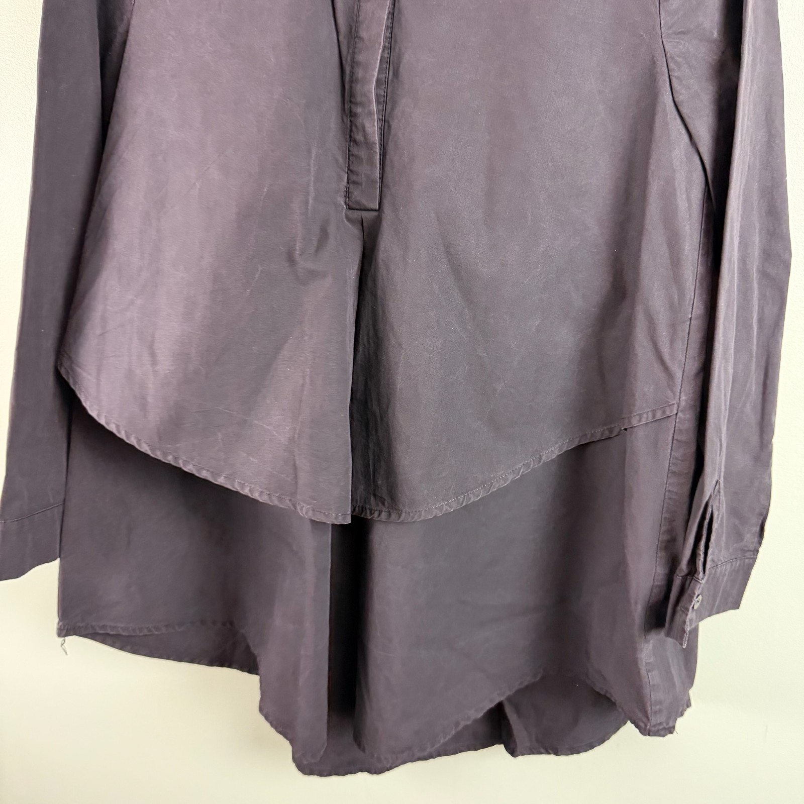 La Mode Black Cotton Oversized Tunic Top Small Modern Minimalist High Fashion