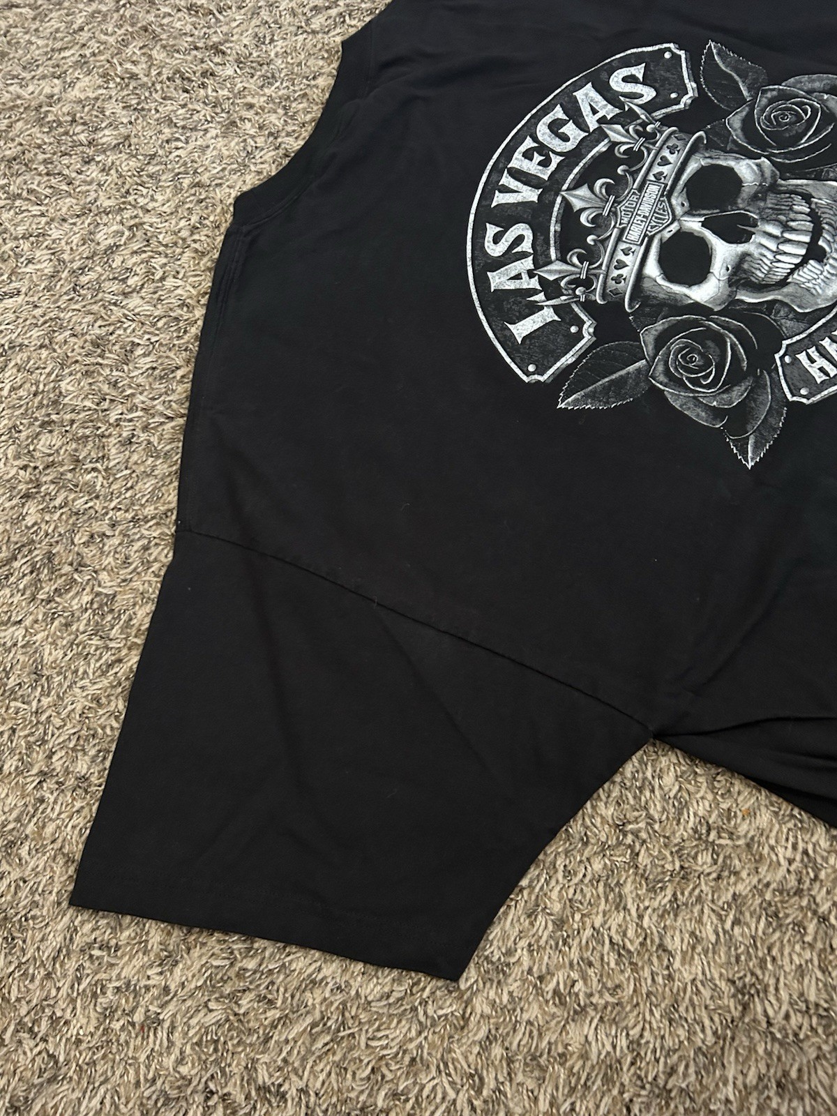 Harley Davidson T-Shirt Size 3XL Las Vegas Biker Skull Roses Raiders