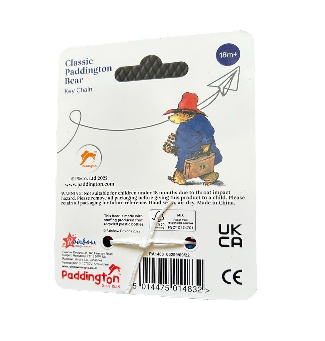 New Bear Paddingtons Red Blue Plush Key Fob Key Chain Purse Bag Toy Charm Holder