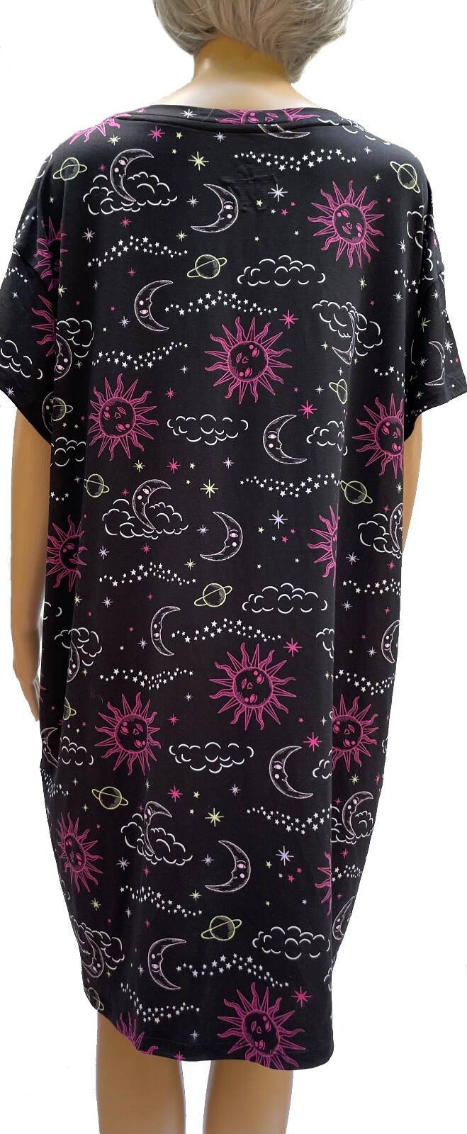JOYSPUN Soft Polyester Spandex Short Sleeve Sleepshirt W/Pockets 4 Variations