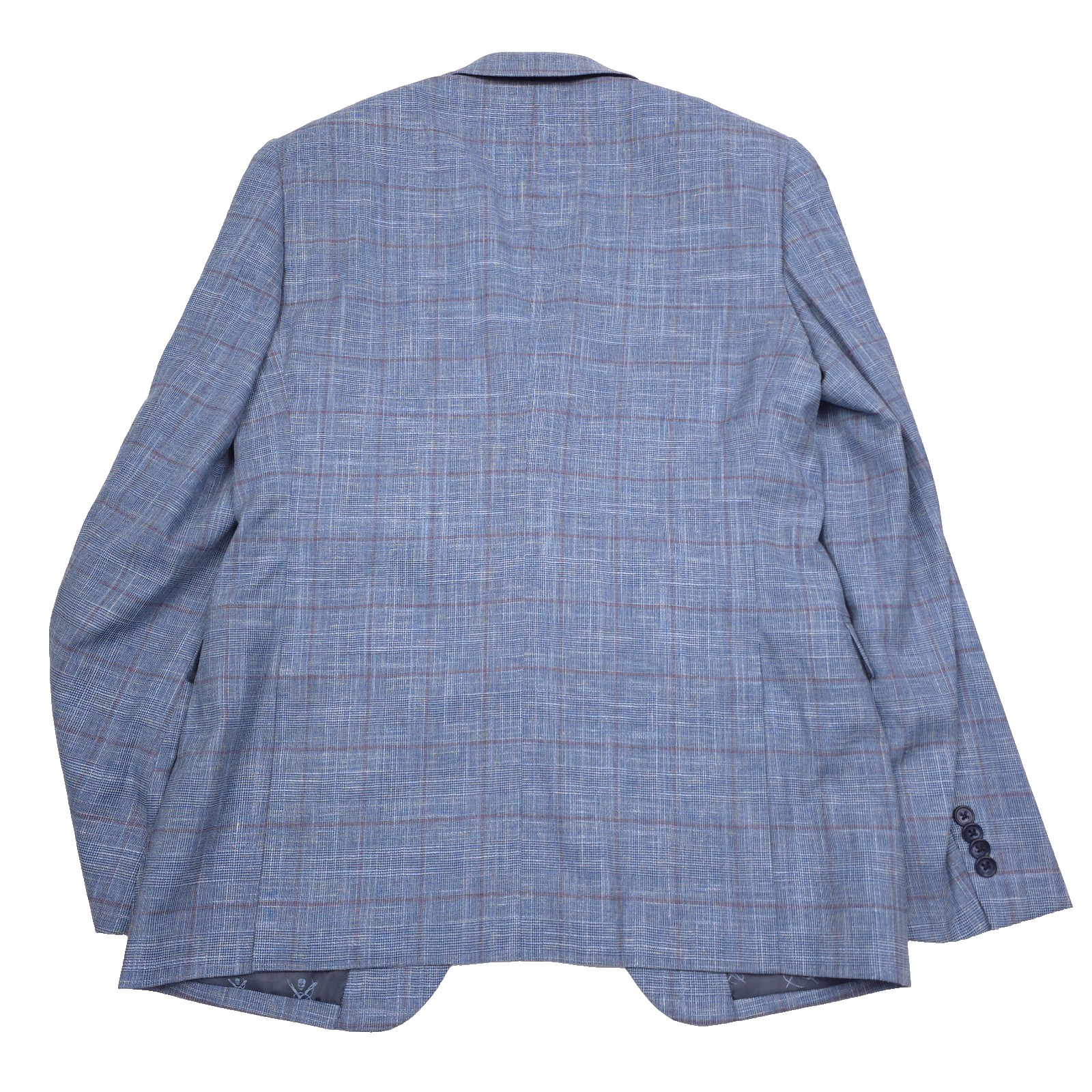 John Varvatos Bond-JF Sport Coat Mens 46R Slim Light Blue Plaid Blazer Jacket