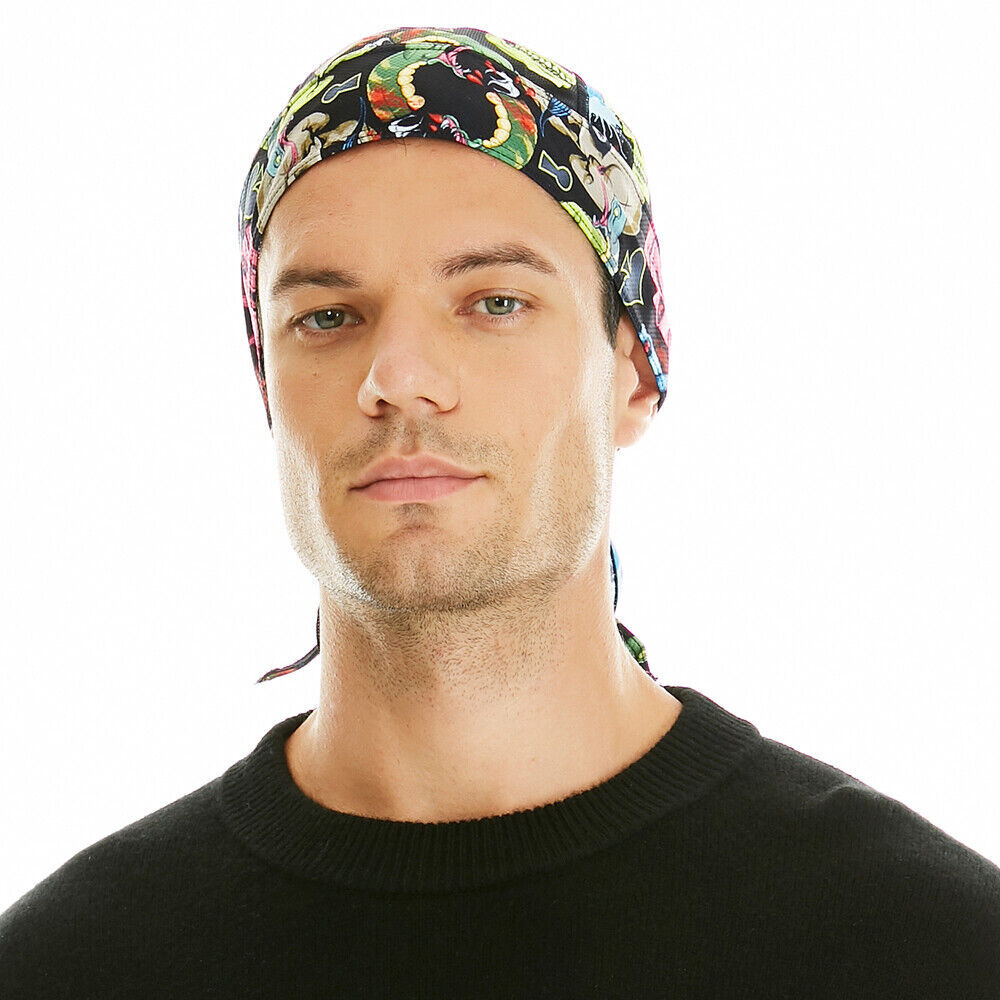 Cooling Motorcycle Wrap Biker Du Do Black Bandana Doo Rag Head Skull Cap Durag