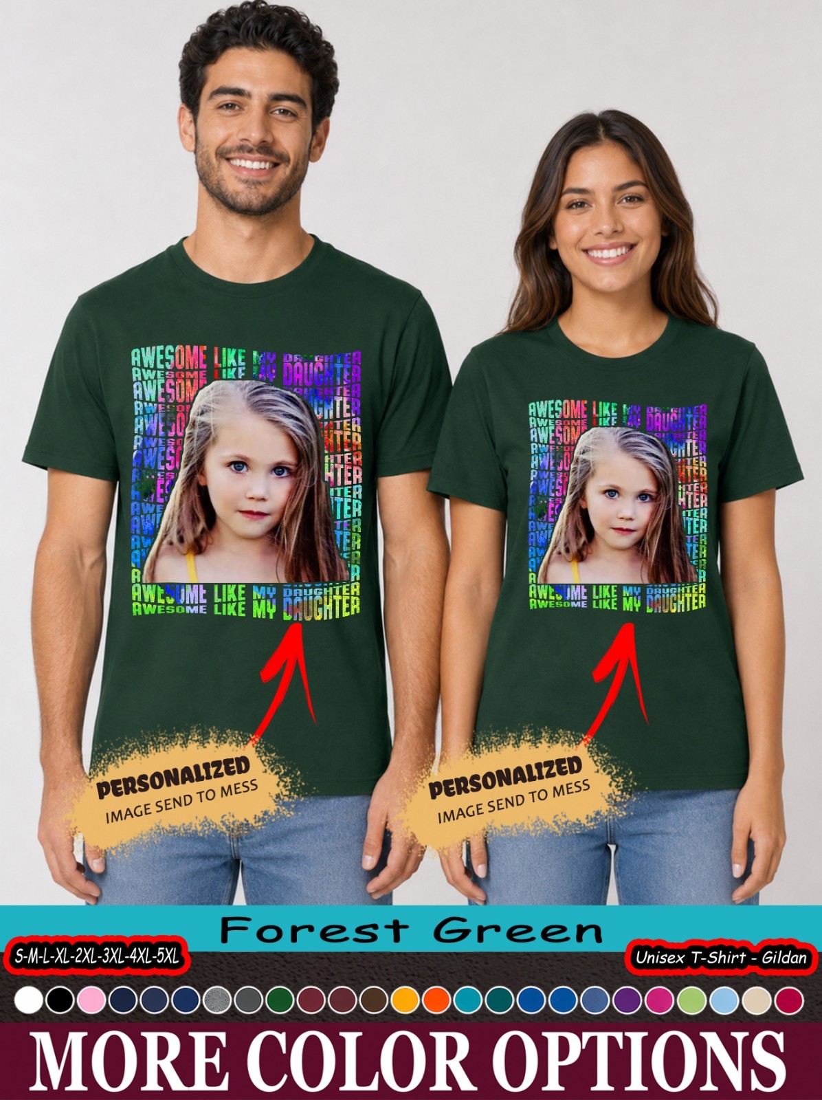 Custom Photo Proud Father Awesome Like My Daughter Shirt, Dad Appreciation Tee