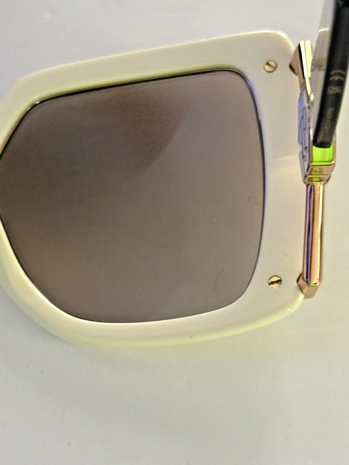 Philipp Plein SPP121S Plein Queen Sunglasses Cream White 3GFX 56-21-120 NIB