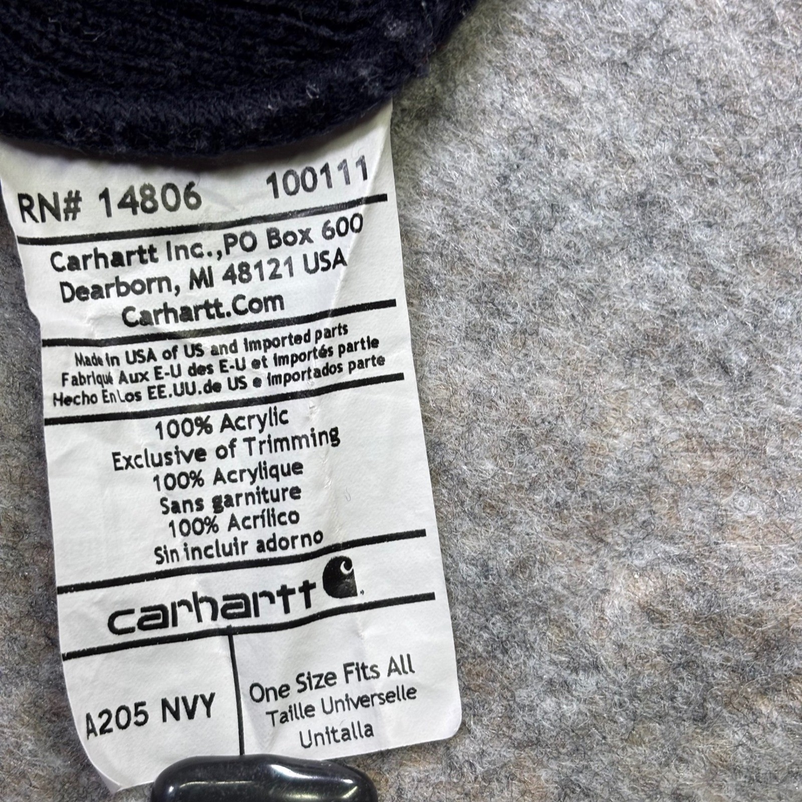 Carhartt Watch Beanie Knit Hat Navy One Size Acrylic A205 Workwear Skater Grunge