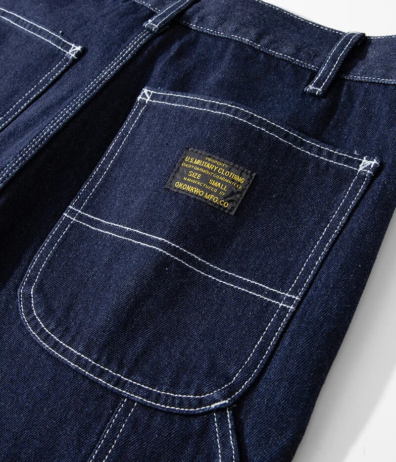 Original Denim Railway Worker Jeans Pants Amikaki Striped Longs Tooling Trousers