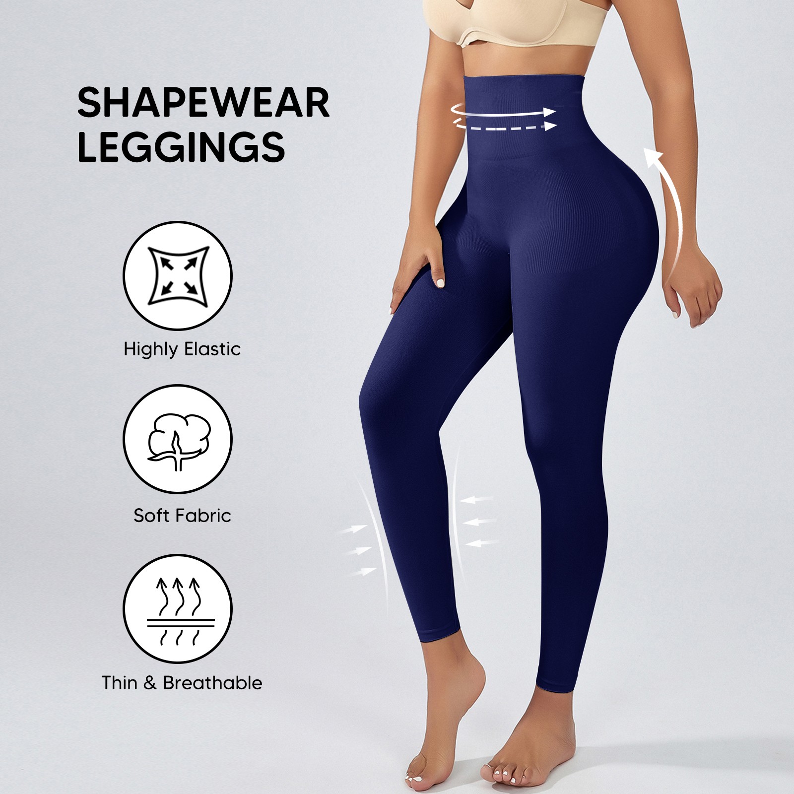 Slimming Anti Cellulite Compression Leggings High Waisted Tummy Control Pants