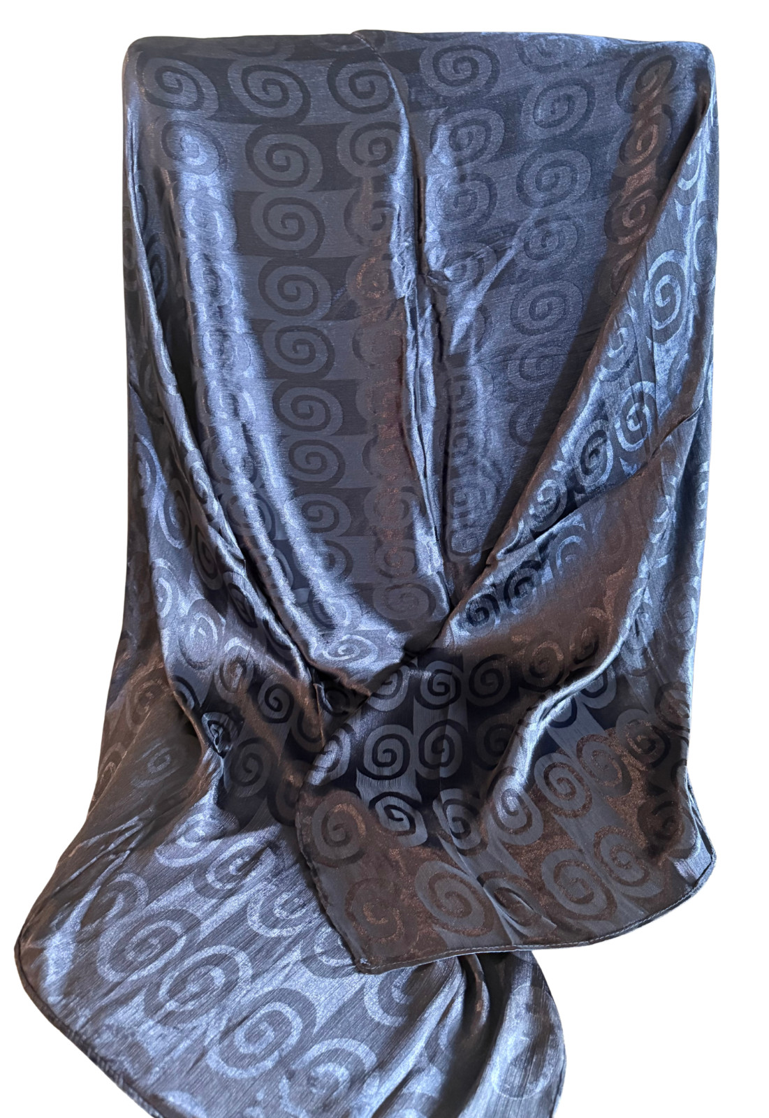 Silk Striped Printed Scarf for Women – Metalic Blue