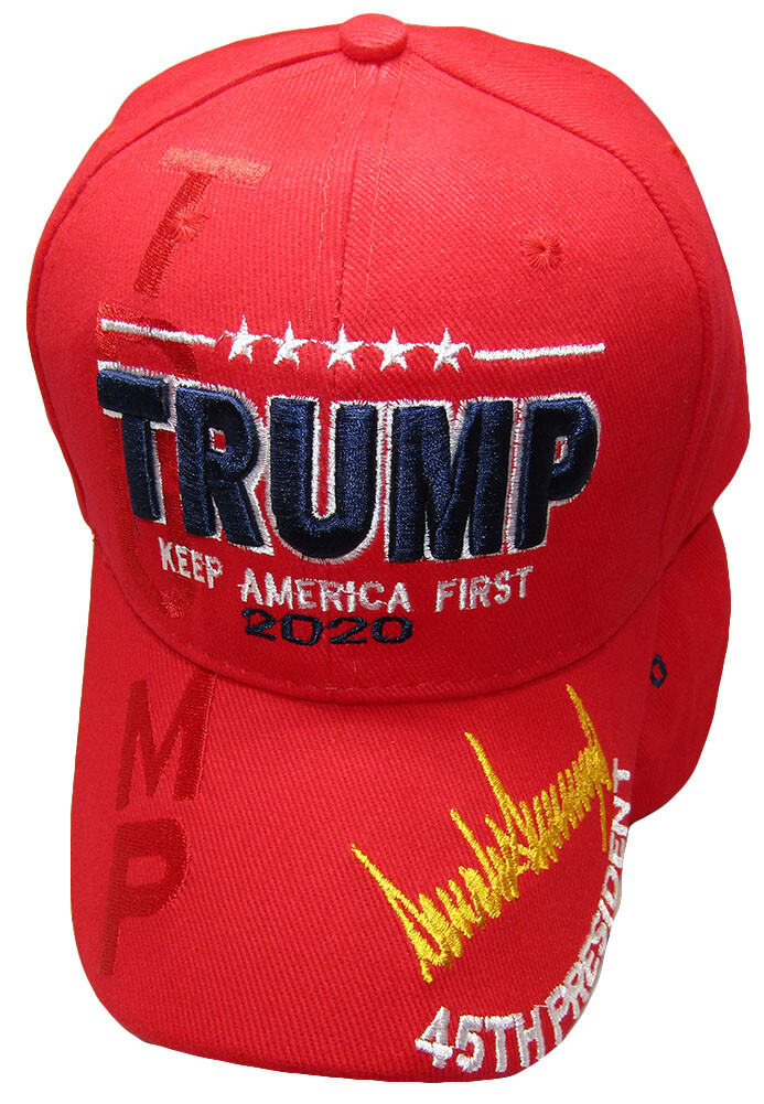 Trump Keep America First 2020 Red Signature 45th President Embroidered Hat Cap