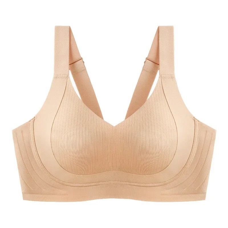 Anti-Sagging Nylon Full Cup Design Seamless Side Support Bra Soft Bralette No