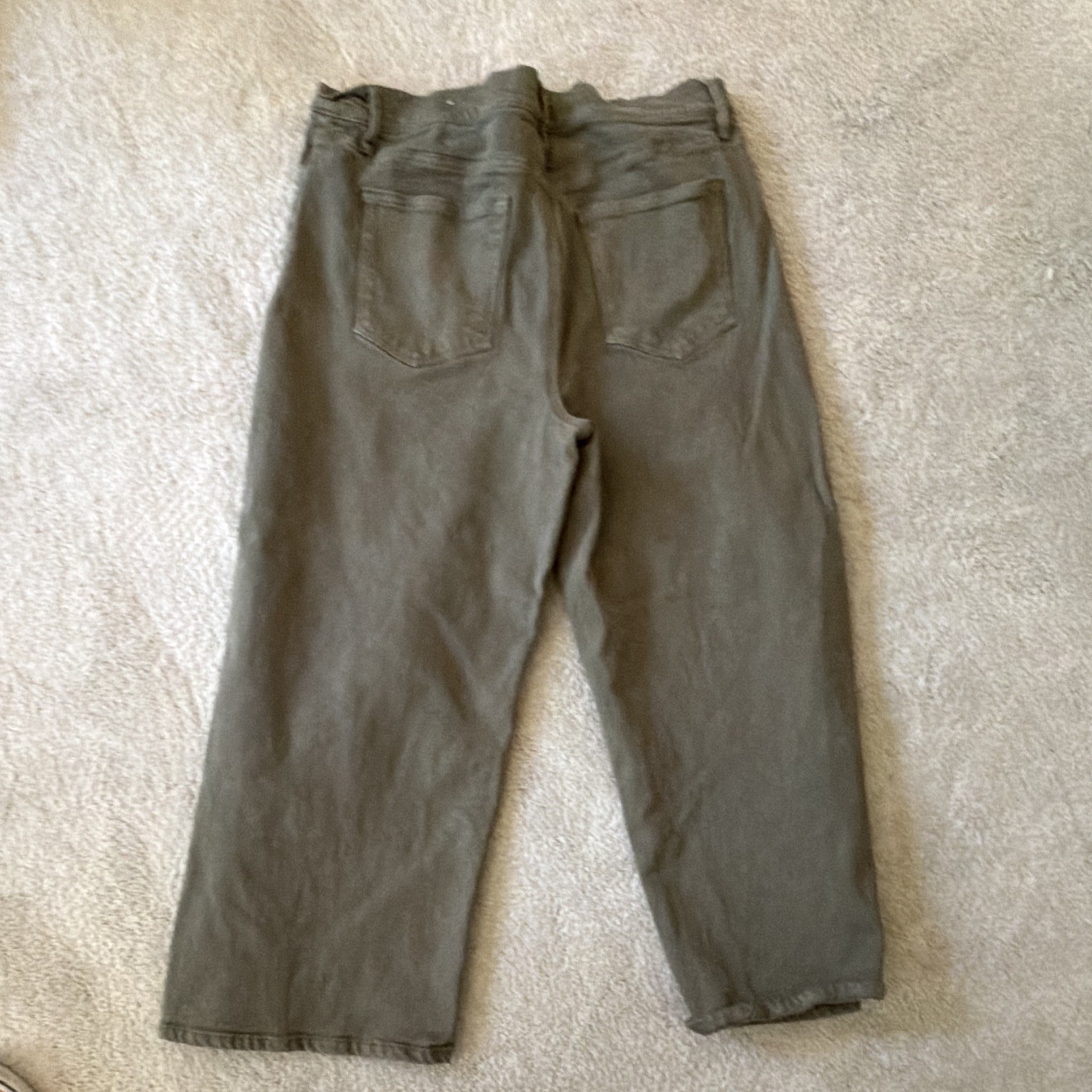 LOFT Women’s Green Denim Wide-Leg Jeans Stretch Dark Wash 5-Pocket Solid