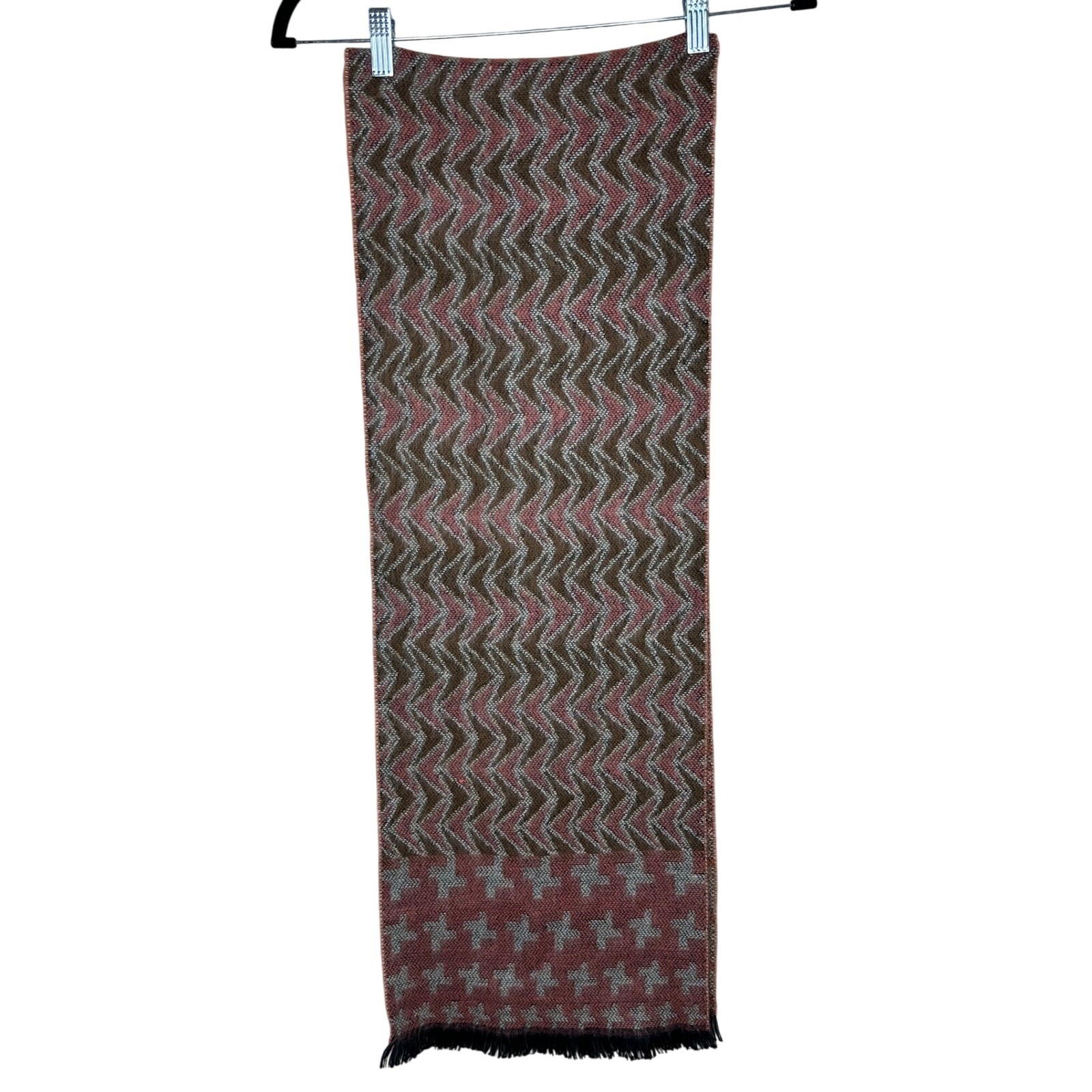 Harald Ambrosius 100 Percent Cashmere Scarf Zigzag Pattern Made in Germany