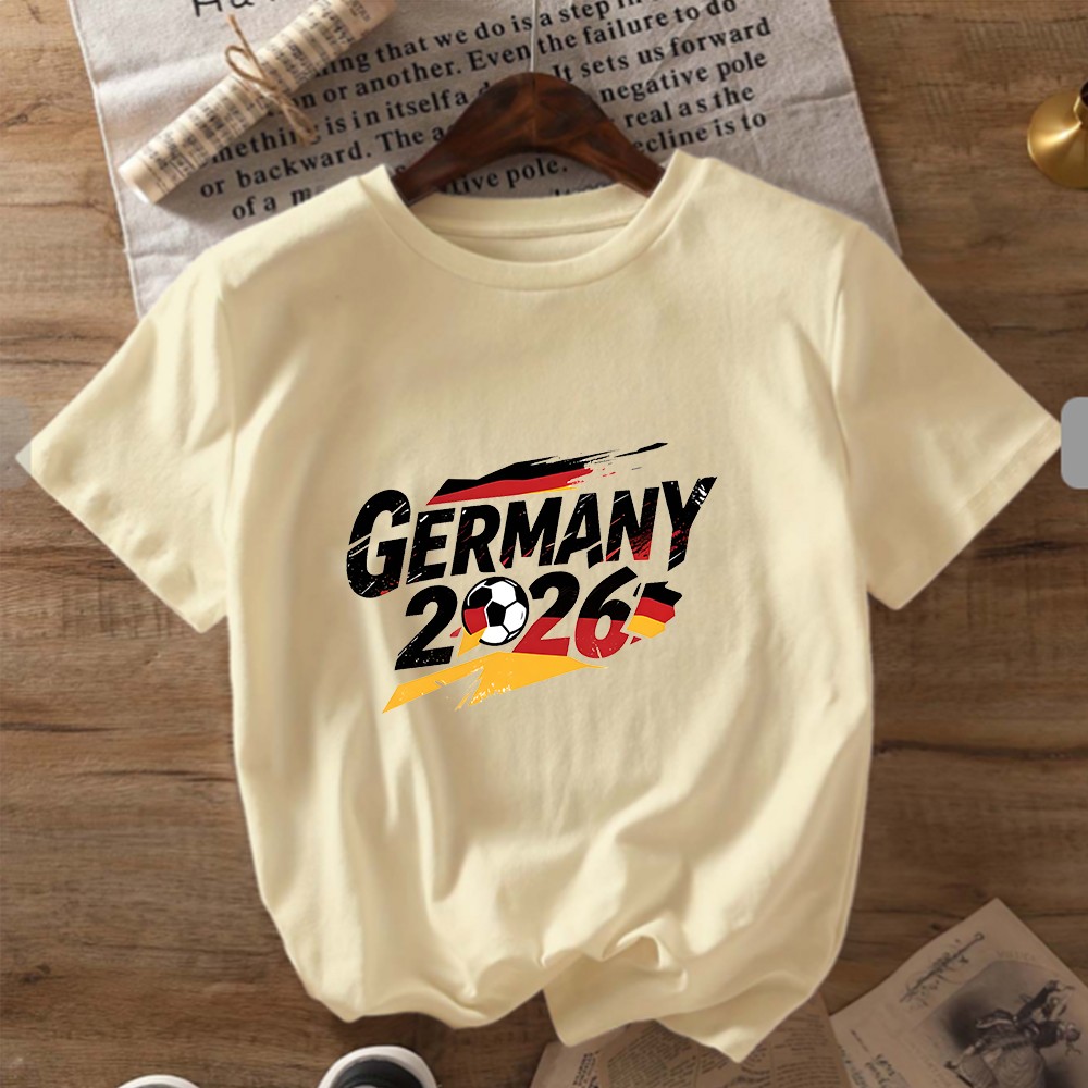 Germany 2026 Soccer Flag Print T-Shirt Women’s Stylish Sports Enthusiast Shirt