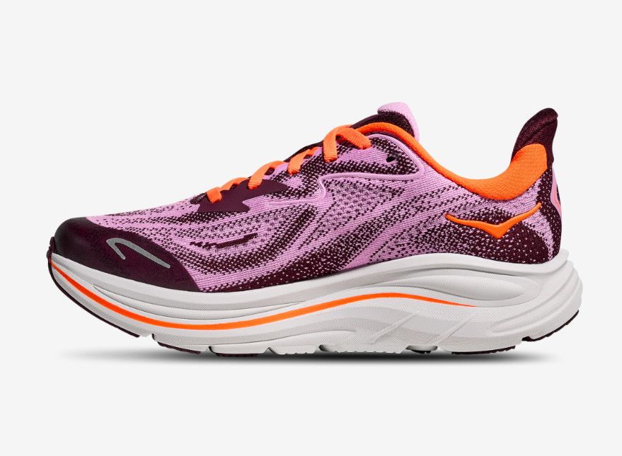 HOKA Clifton 10 Purple Orange G860FLWR Boys Girls Womens GS Sz 4y-7y New Running